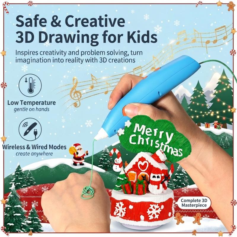 JER LP034S-16-Color Low Temp 3D Pen Kit for Kids Gift